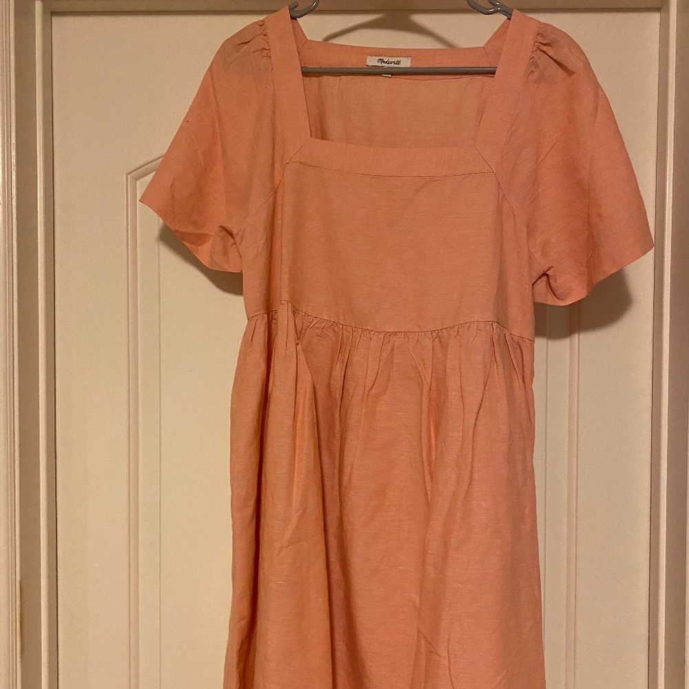 Madewell Pink Pleated Midi Sundress